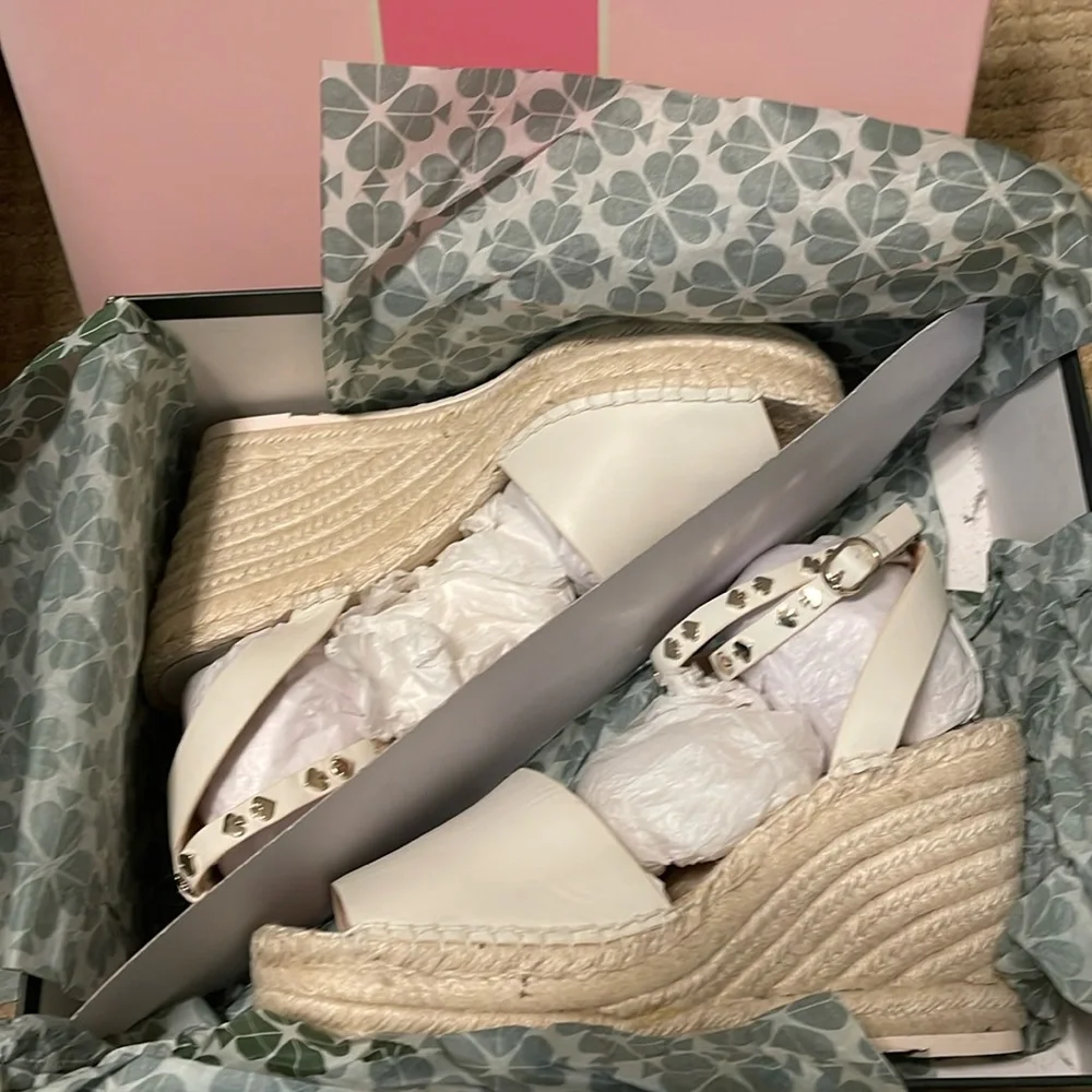 NIB Kate Spade Sandals Frenchy Leather Espadrille